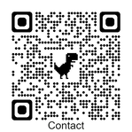 Picture of QR code with a dinosaur depicted. Clicking the image links to the Contact Page.
